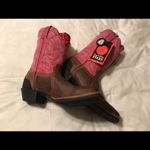 🆕 Tony Lama Stars Rose Pink Western Boots NIB